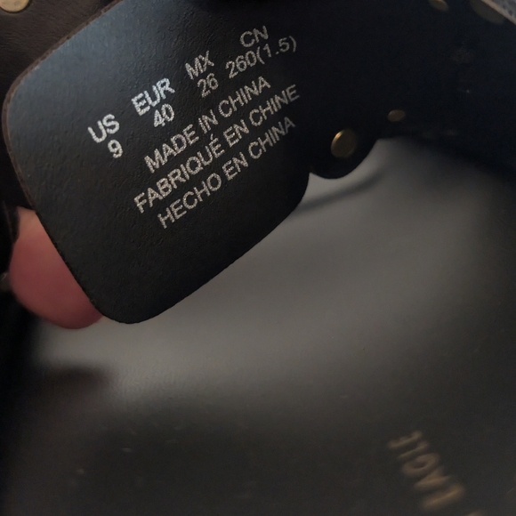 AMERICAN EAGLE Women's Gold Studded Double-Buckle Black Slide Sandals Size 9 - Picture 10 of 10